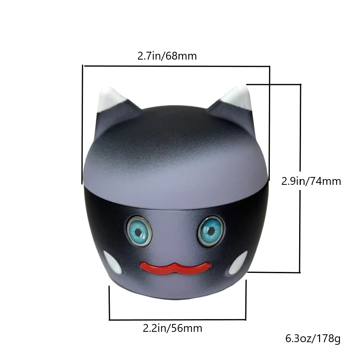 1pc 2.4'' 4Parts Cute Cat Herb Grinder Metal Tobacco Crusher Grinder Gift for Friends Perfect for Valentine's Day Birthday
