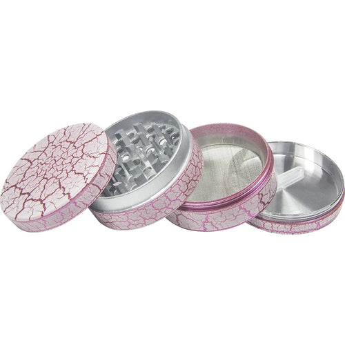 2.1'' Candy Cracked Color Tobacco Herb Grinder 4pc Zinc Alloy Spice Crusher gift Good Idea for Halloween Christmas Gift