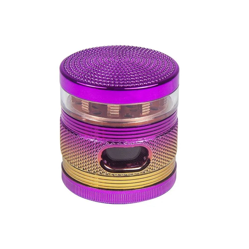 2.5" Shiny Herb spice Grinder 4 Layer with window Sharp Teeth & Storage Chamber