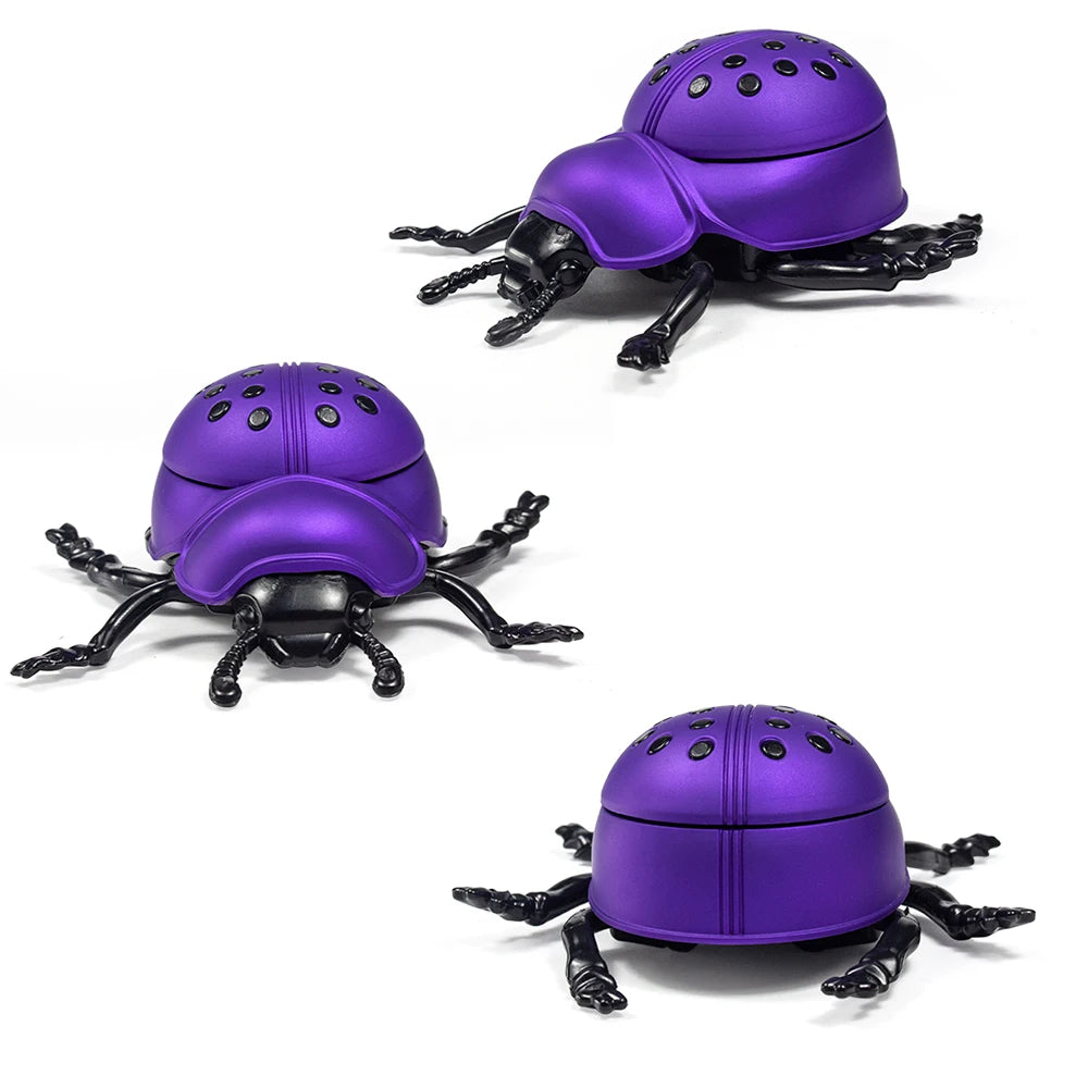 1.8'' Ladybug Herb Grinder 4 Piece Zinc Alloy Tobacco Grinder BUG Metal Tobacco Herb Spice Grinder Smoke Crusher Purple color