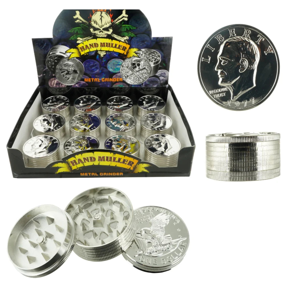 2" US$ Grinder 3 Piece Tobacco Herb Spice Crusher***USA SELLER