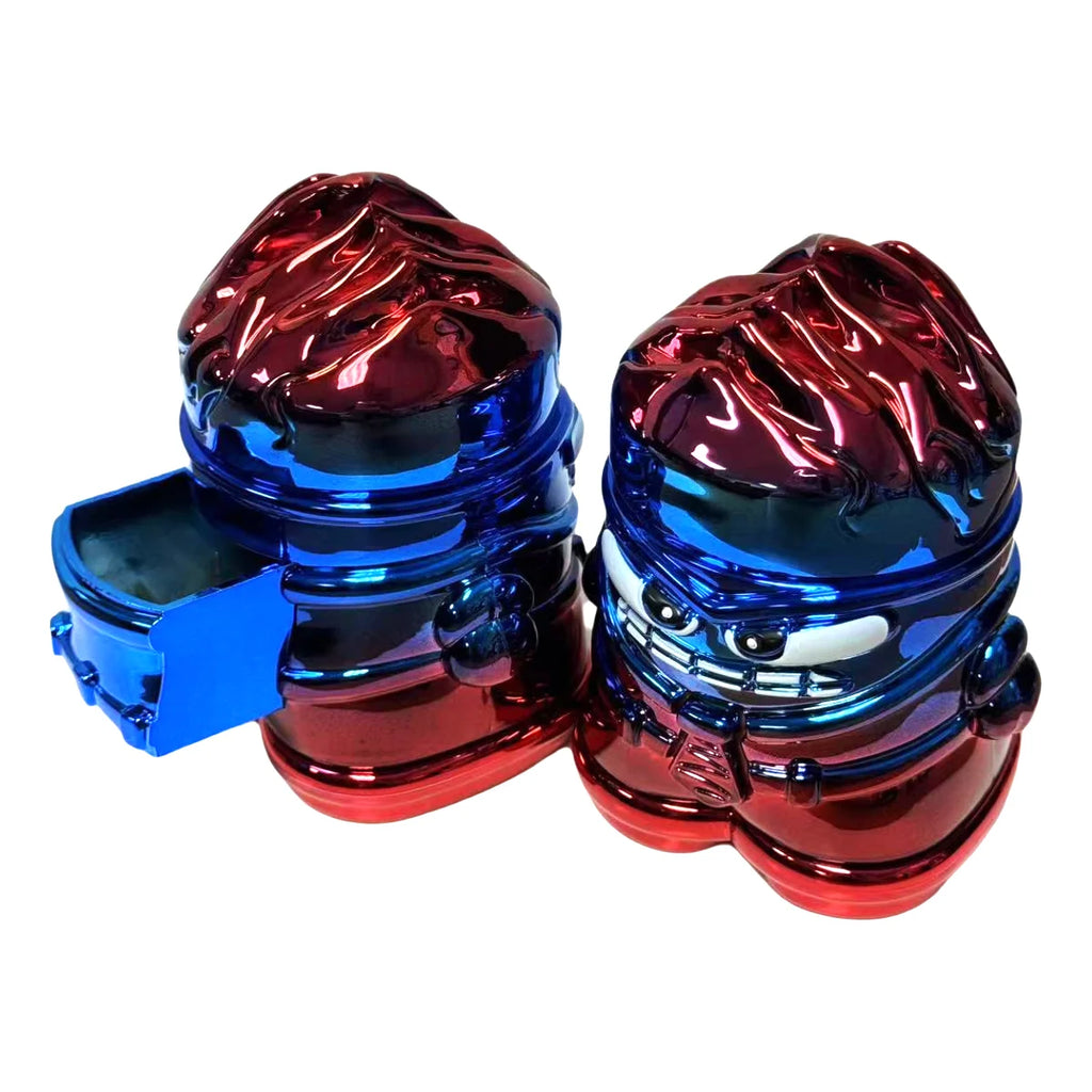 2.3'' Funny Monster shiny Spice Herb Grinder With Drawer Tobacco Crusher gift for birthday man friend