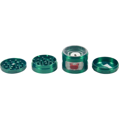 2" 4 Parts Metal Herbal Herb Spice Smoke Tobacco Grinder W/ Drawer Handle gift for man birthday Christmas