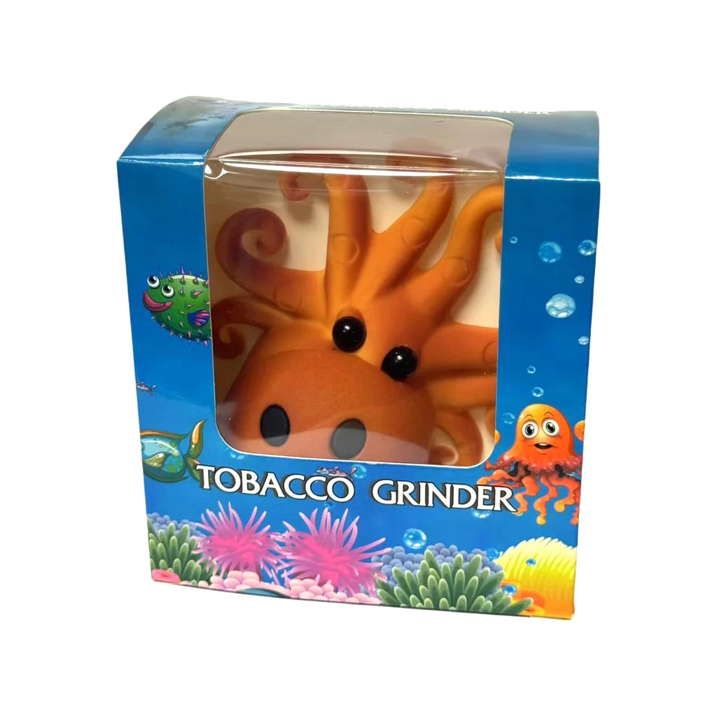 1.8'' 4 Parts Cute Octopus Shape Herb Grinder Durable Manual Metal Spice Crusher Gift for Friends  Valentine's Day  Birthday