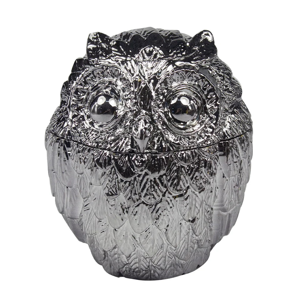 1PC  Vintage Metal Owl Tobacco Grinder 4 Piece Zinc Teeth Herb Crusher Spice Mill Gift for Friends Valentine's Day Birthday