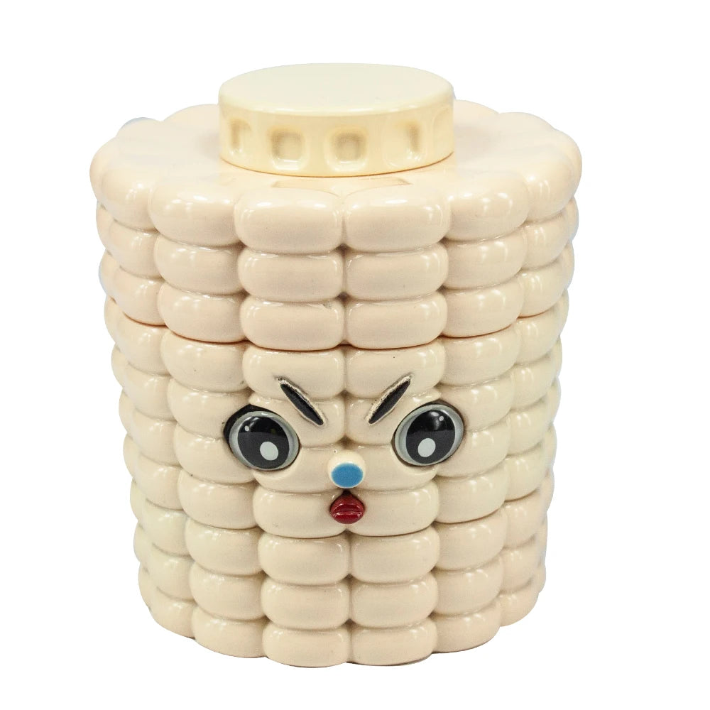 1.8'' Corn Shape Herb Grinder 4 Piece Tobacco Spice Crusher Cute Cartoon Gift for Friends Perfect for Valentine's Day Birthday