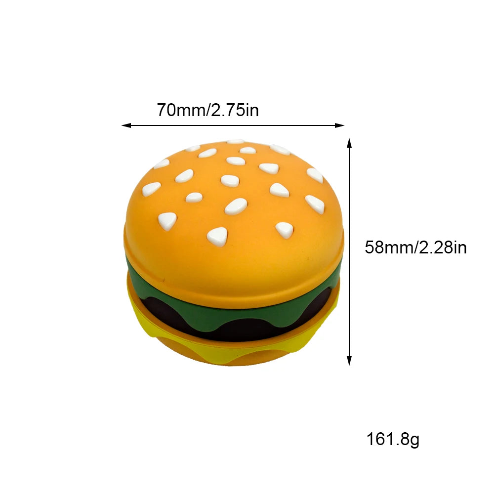 2.75" 4-Layer Metal Spice Herb Grinder Creative Burger Design Manual Tobacco Crusher Funny gift for man Halloween Birthday