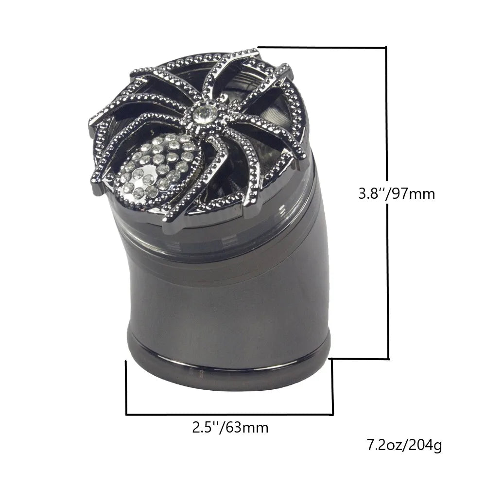 2.5" 5 Piece Wooden Look Herb Spice Smoke Tobacco Bent Grinder Submarine Spider Crusher Herb Gift for Men