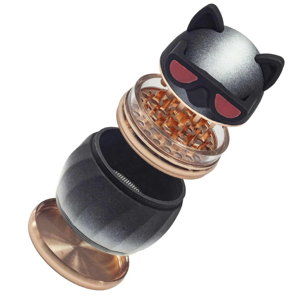 2.5" 5 Piece Wooden Look Herb Spice Smoke Tobacco Bent Grinder Submarine Spider Crusher Herb Gift for Men