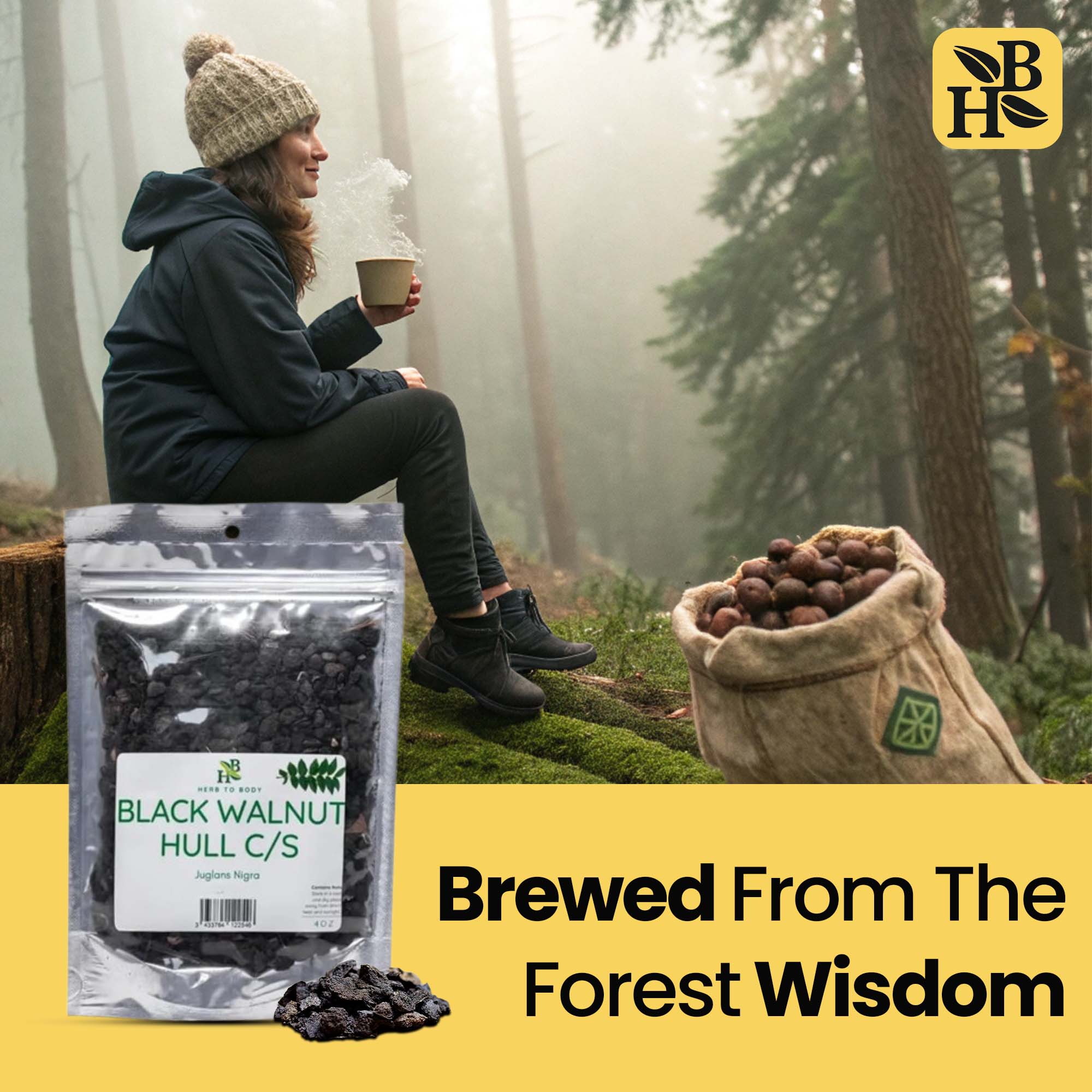 Herb To Body Black Walnut Hull C/S Natural Dyeing Ingredient