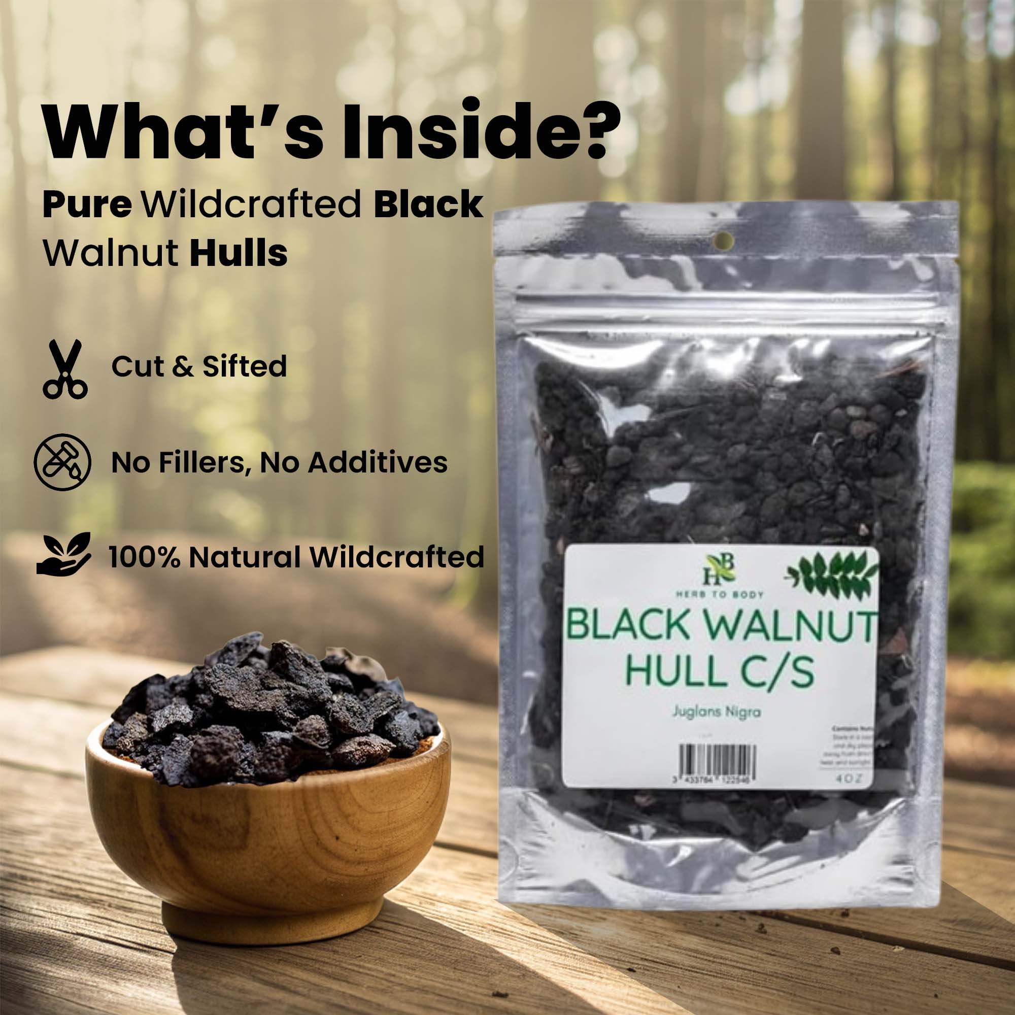 Herb To Body Black Walnut Hull C/S Natural Dyeing Ingredient