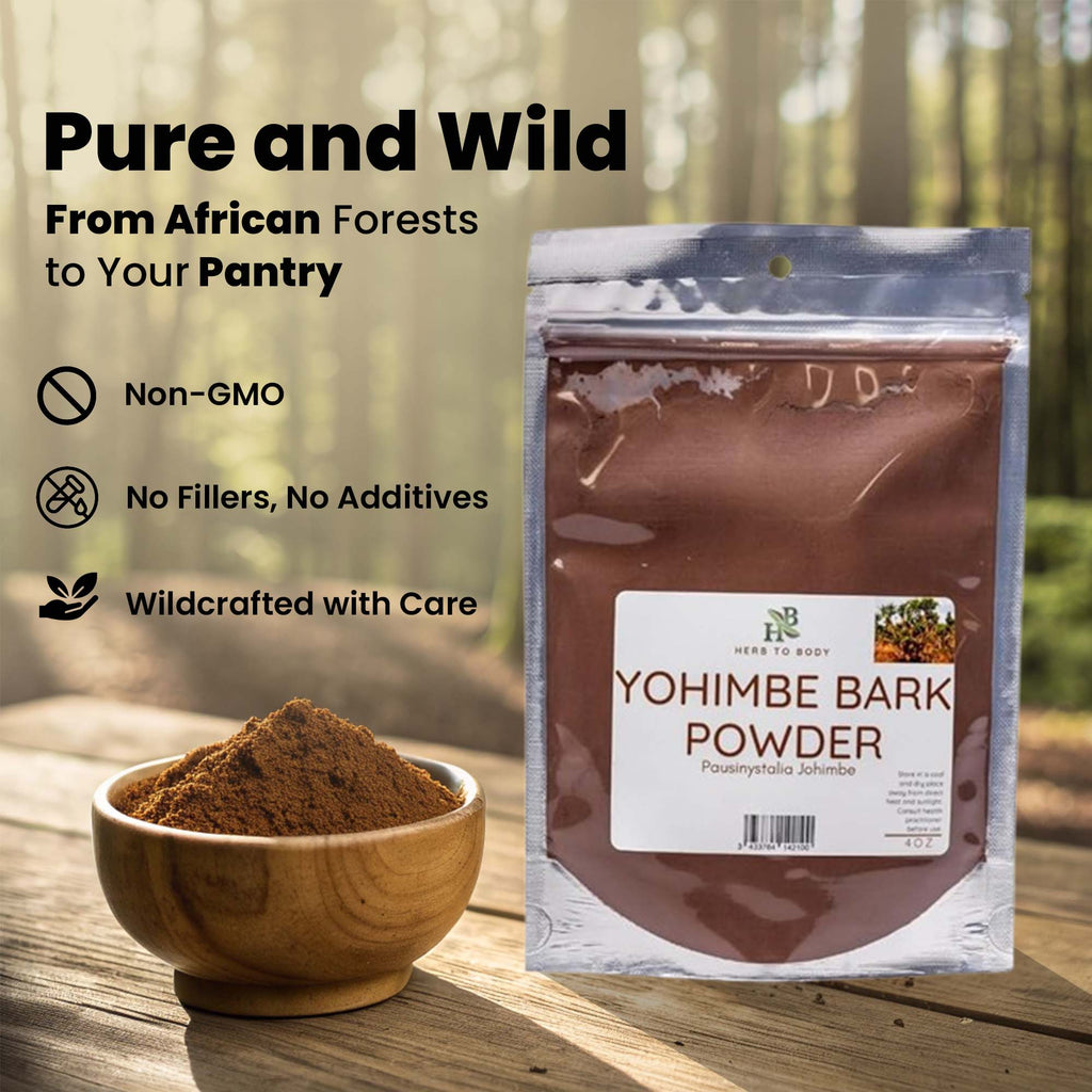 Herb To Body Yohimbe Bark Powder Wild Harvested Fine Ground