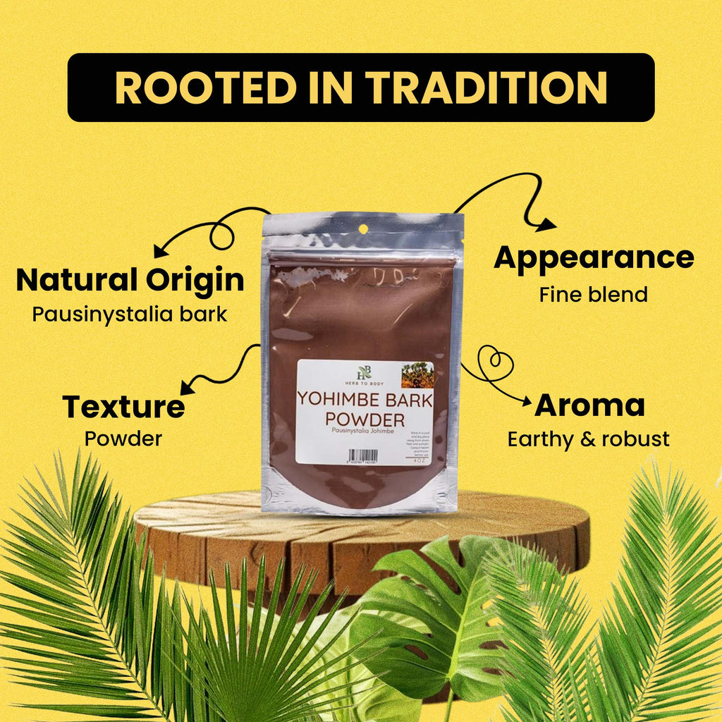 Herb To Body Yohimbe Bark Powder Wild Harvested Fine Ground
