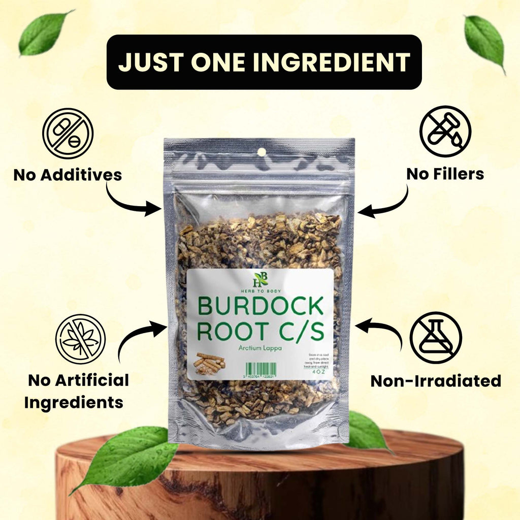 Herb To Body Burdock Root Cut and Sifted Dried Herb