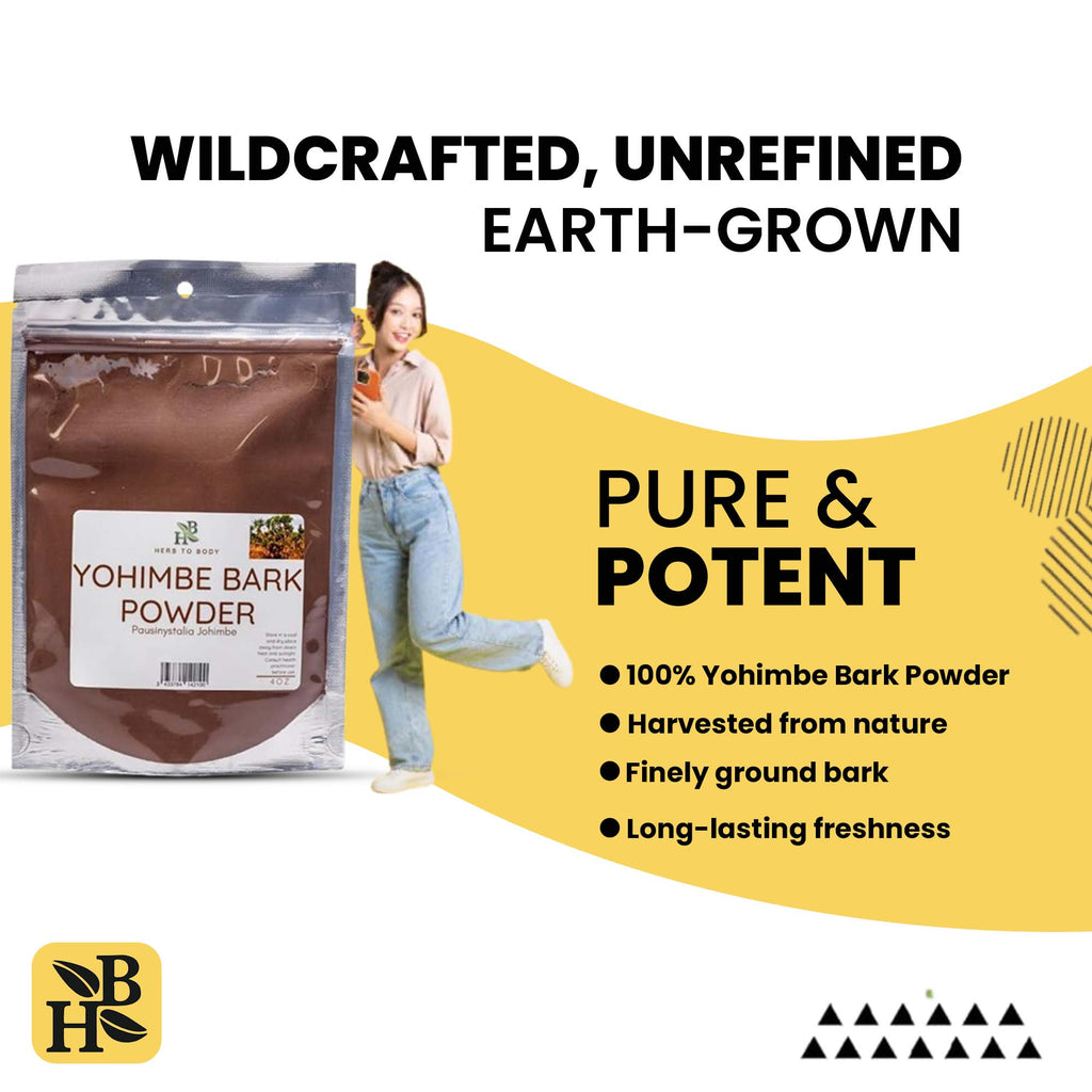 Herb To Body Yohimbe Bark Powder Wild Harvested Fine Ground