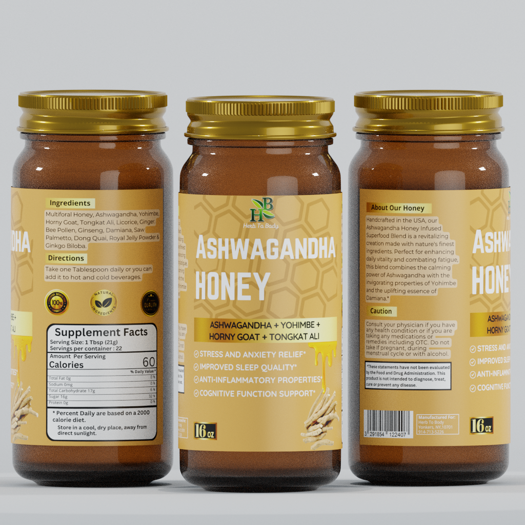 Herb To Body Ashwagandha Honey Blend 16 oz