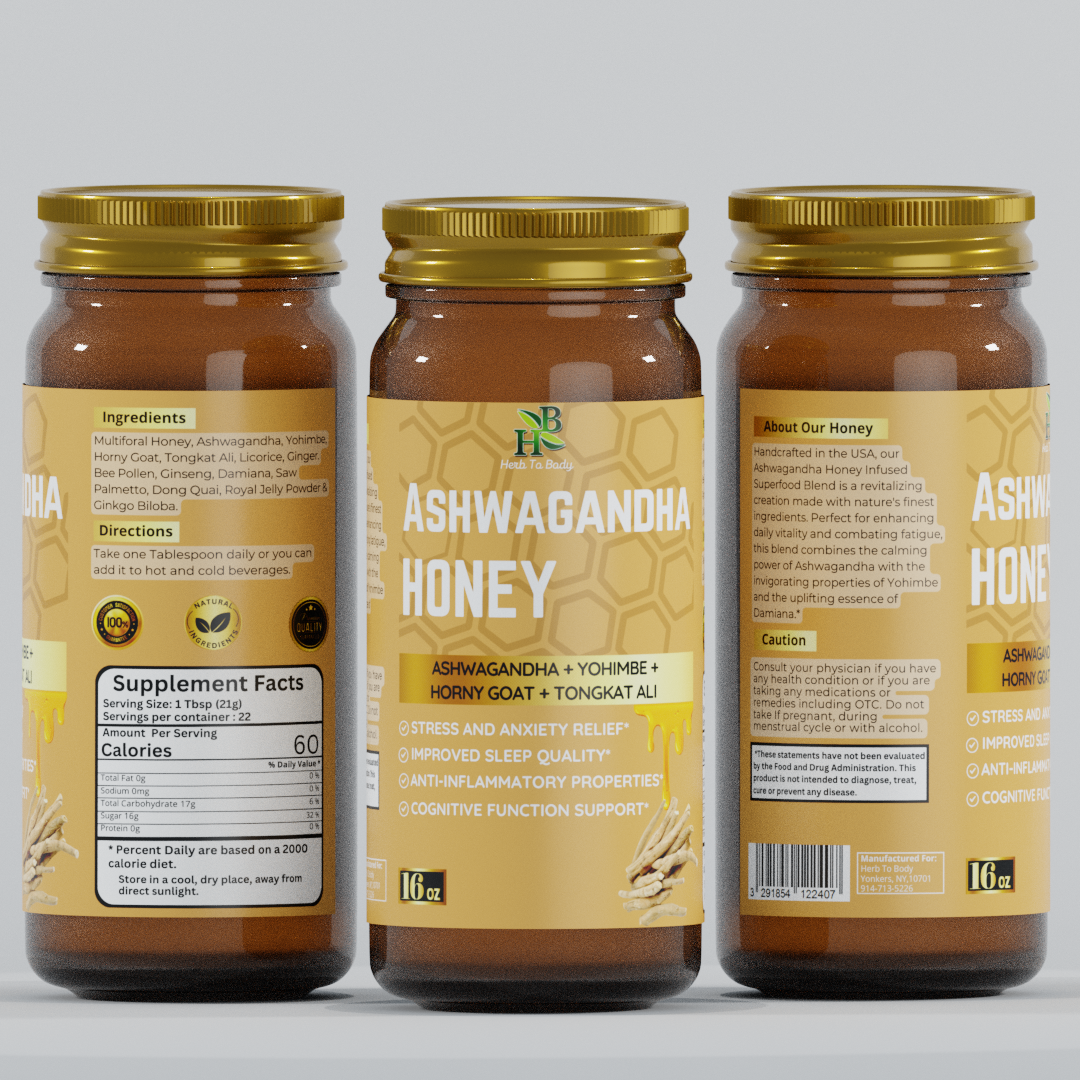 Herb To Body Ashwagandha Honey Blend 16 oz