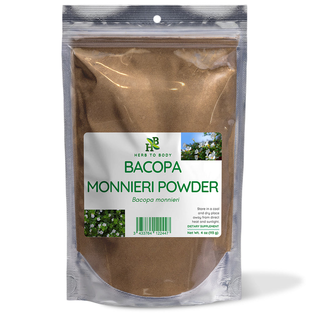 Herb To Body Bacopa Monnieri Powder 4oz Herbal Supplement
