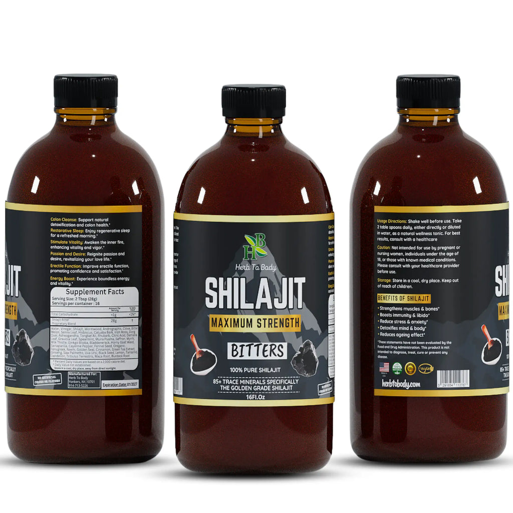 Herb to Body Shilajit Bitter Liquid Supplement 16oz