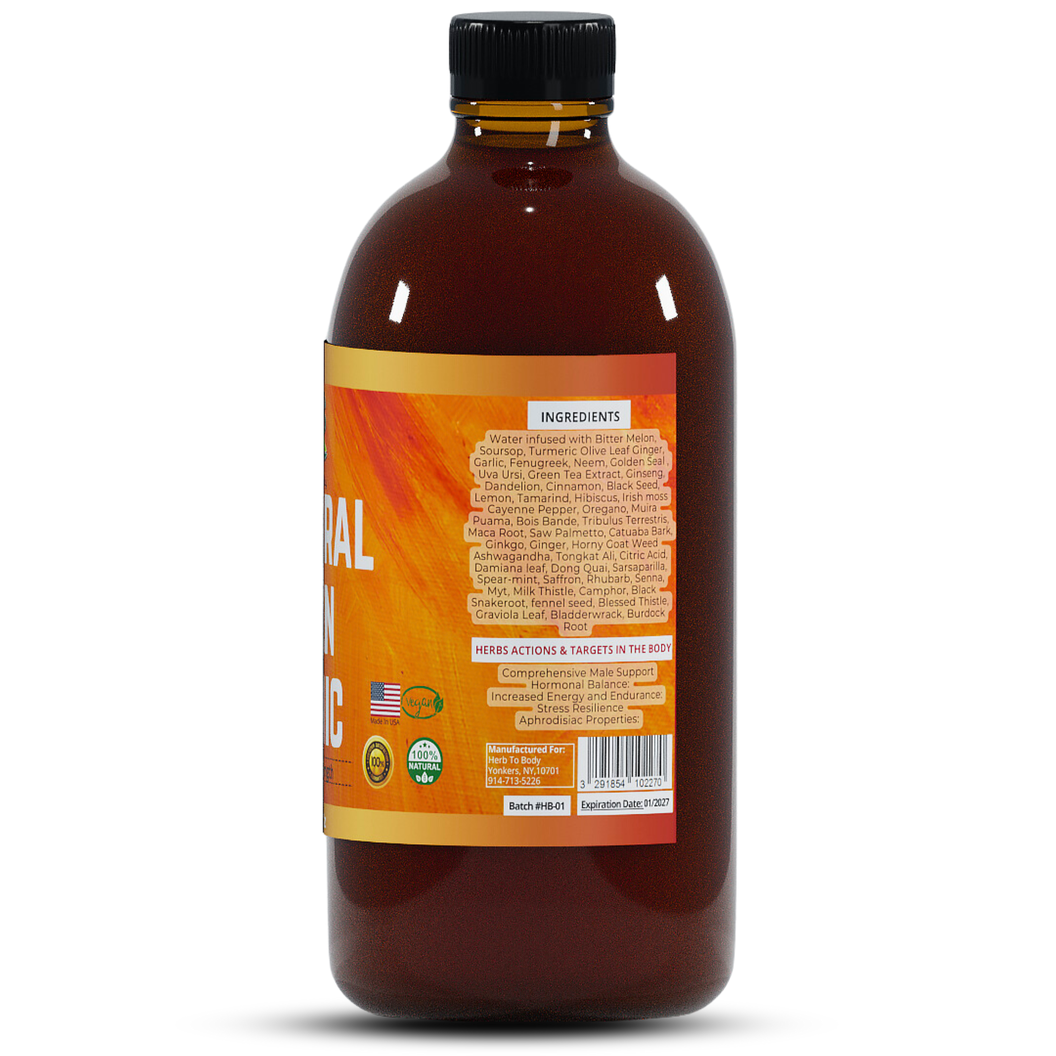 Natural Men Tonic Extra Strength Herbal Supplement 16oz Liquid