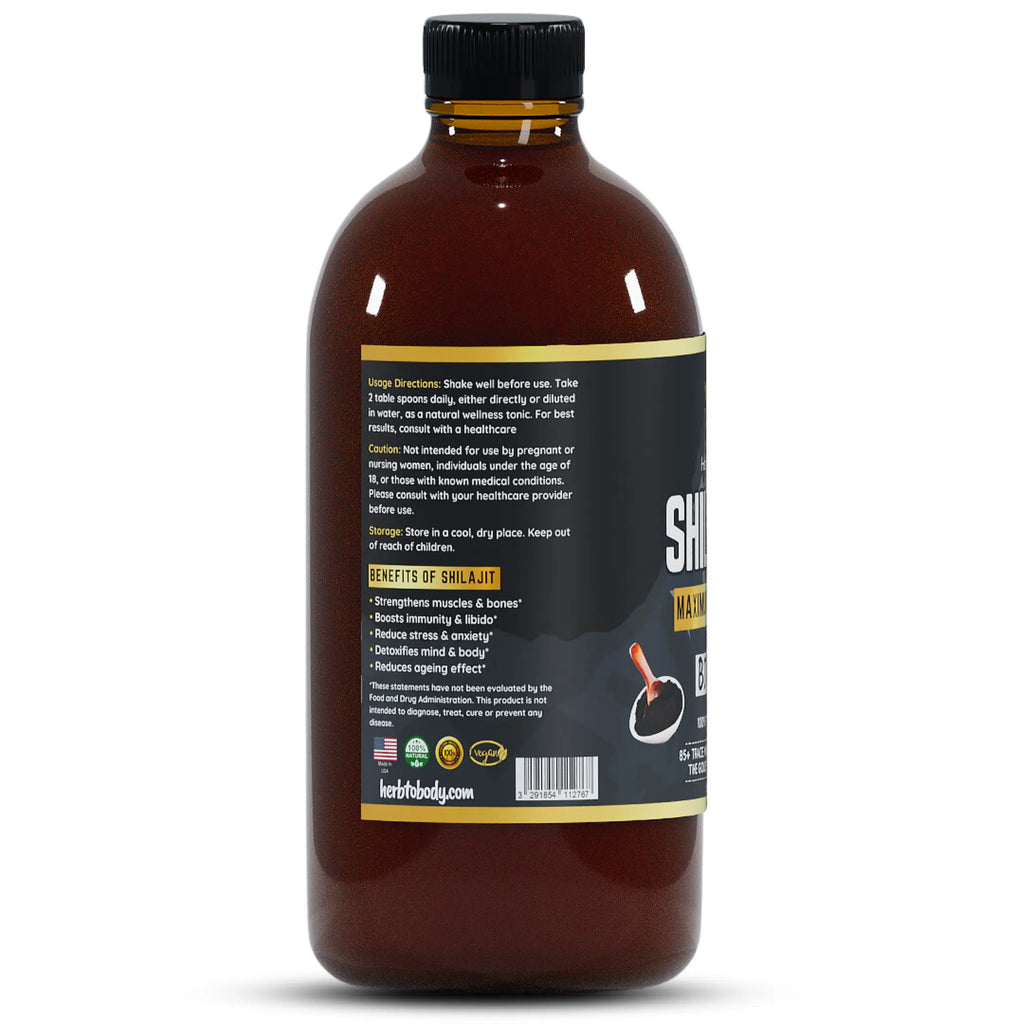 Herb to Body Shilajit Bitter Liquid Supplement 16oz