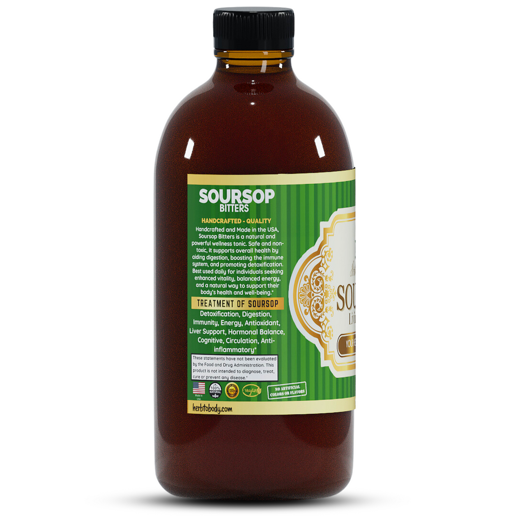 Herb to Body Soursop Living Bitter Herbal Supplement 16 fl oz
