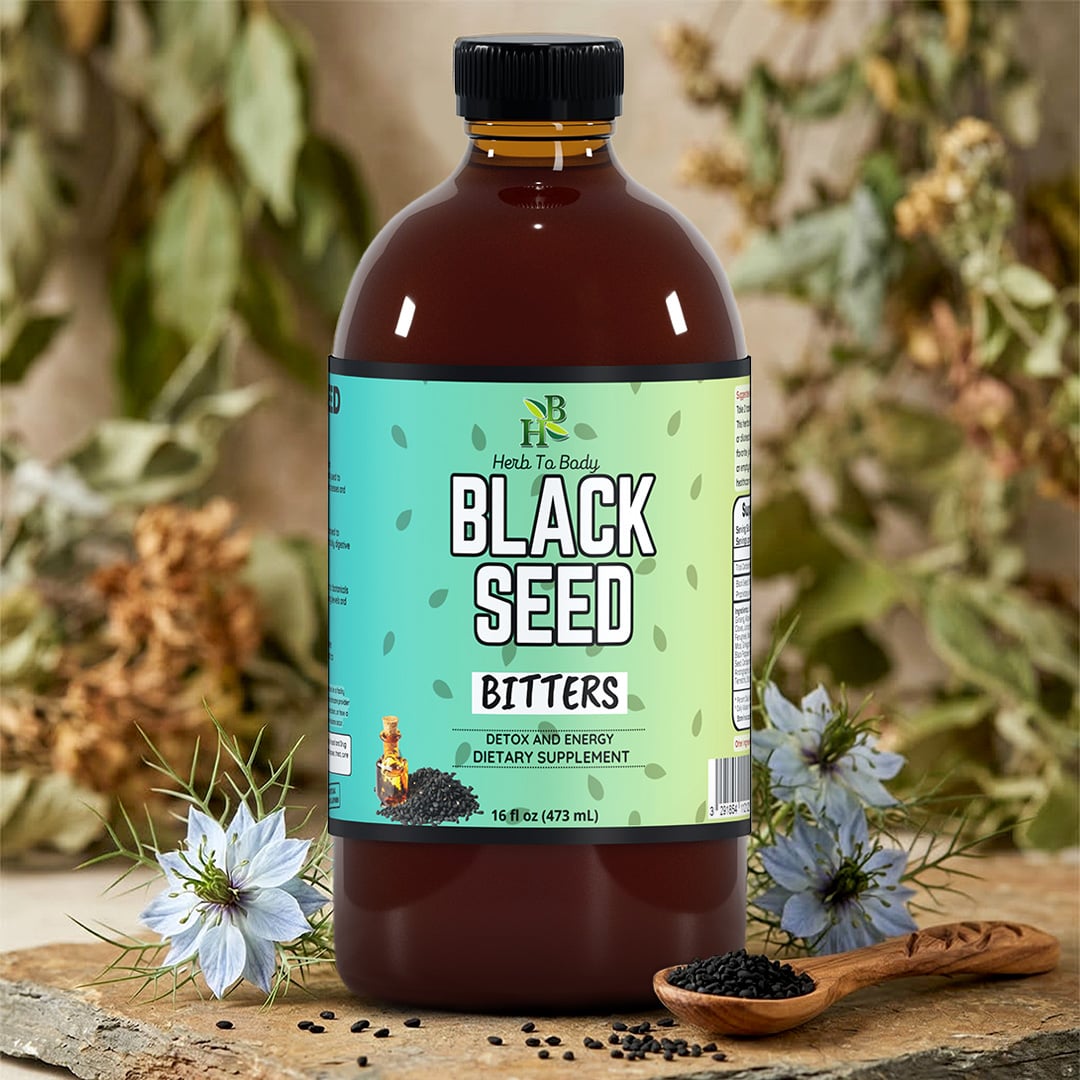 Herb To Body Black Seed Bitters Liquid Herbal Tonic 16 fl oz