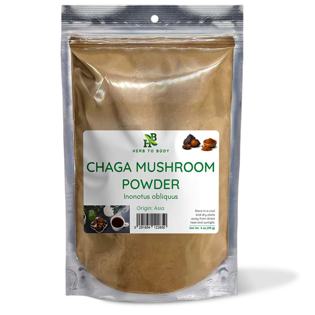 Herb to Body Chaga Mushroom Powder Wild-Harvested Finely Milled