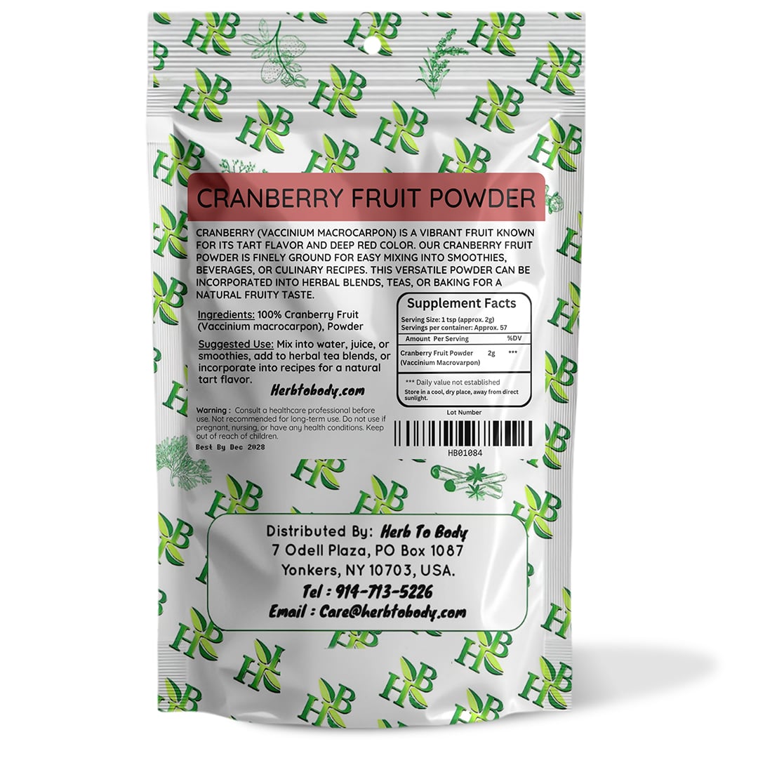 Herb To Body Cranberry Fruit Powder 4oz