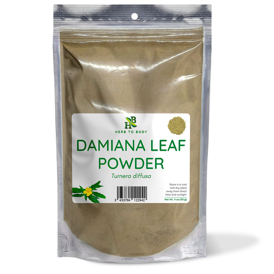 Herb To Body Damiana Leaf Powder Finely Milled Herbal Supplement