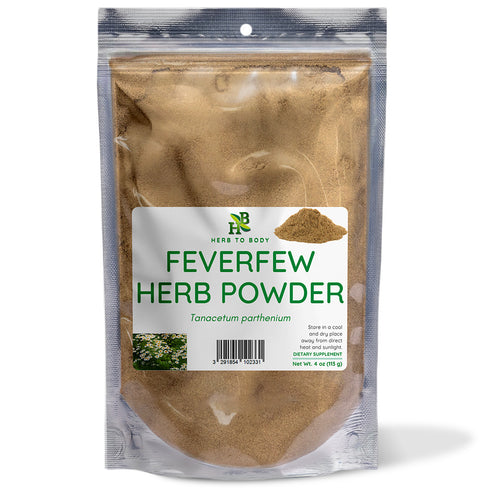 Feverfew Herb Powder Dried Botanical Supplement 4oz Bag