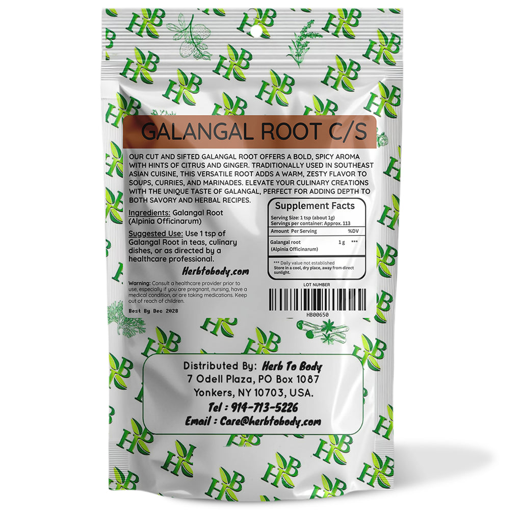 Herb To Body Galangal Root Cut & Sifted 4oz