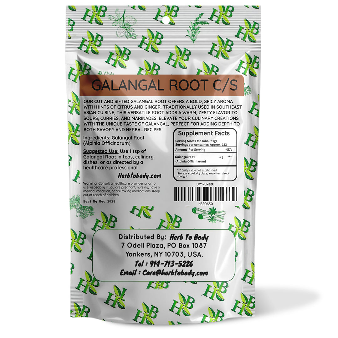 Herb To Body Galangal Root Cut & Sifted 4oz