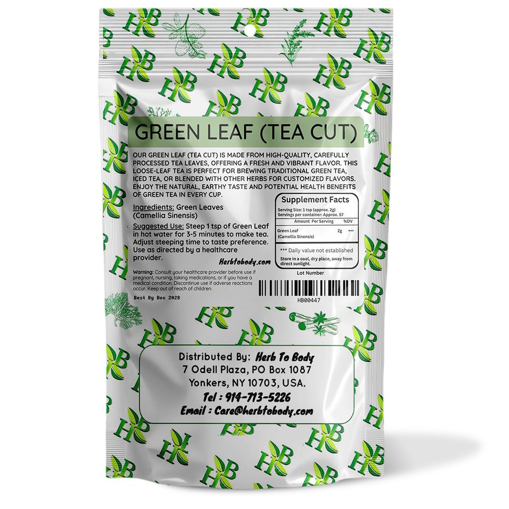 Herb To Body Green Leaf Tea Cut Loose Dried Leaves 4oz