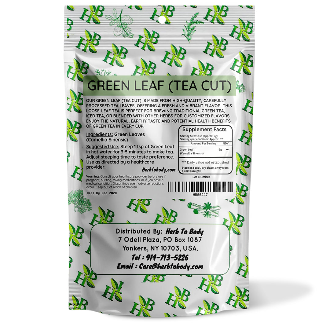 Herb To Body Green Leaf Tea Cut Loose Dried Leaves 4oz