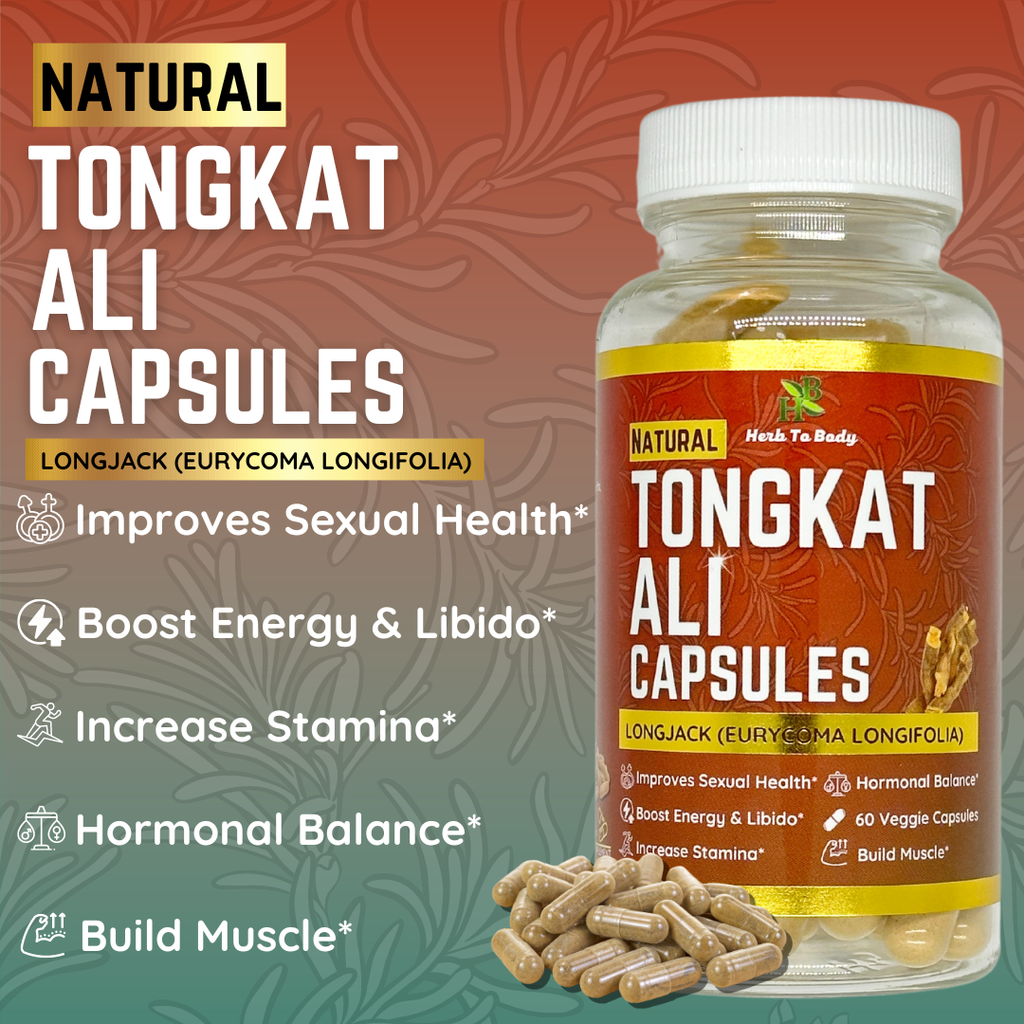 Herb To Body Tongkat Ali Longjack Herbal Supplement 60 Capsules