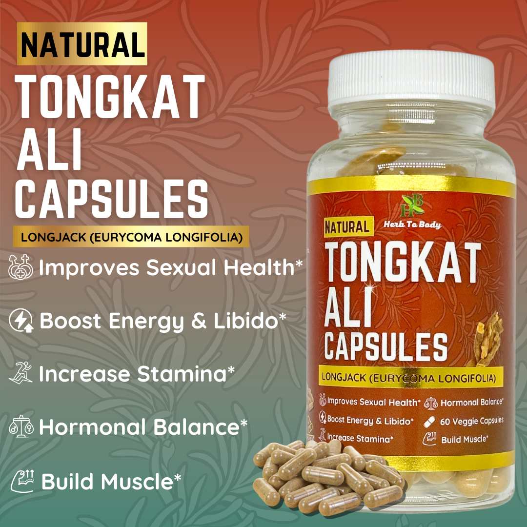 Herb To Body Tongkat Ali Longjack Herbal Supplement 60 Capsules