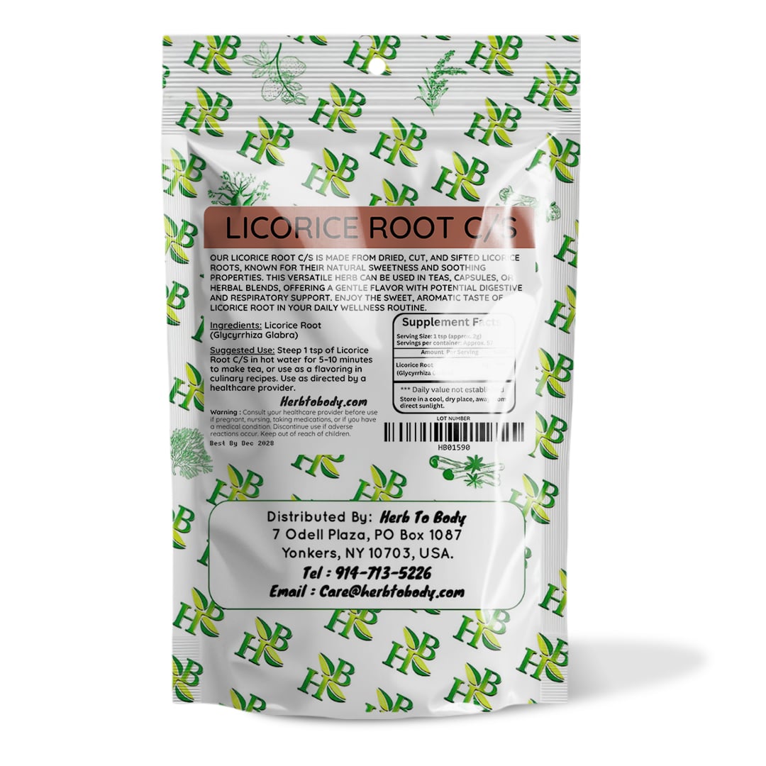 Herb To Body Licorice Root Cut and Sifted Herb 4oz 1lb