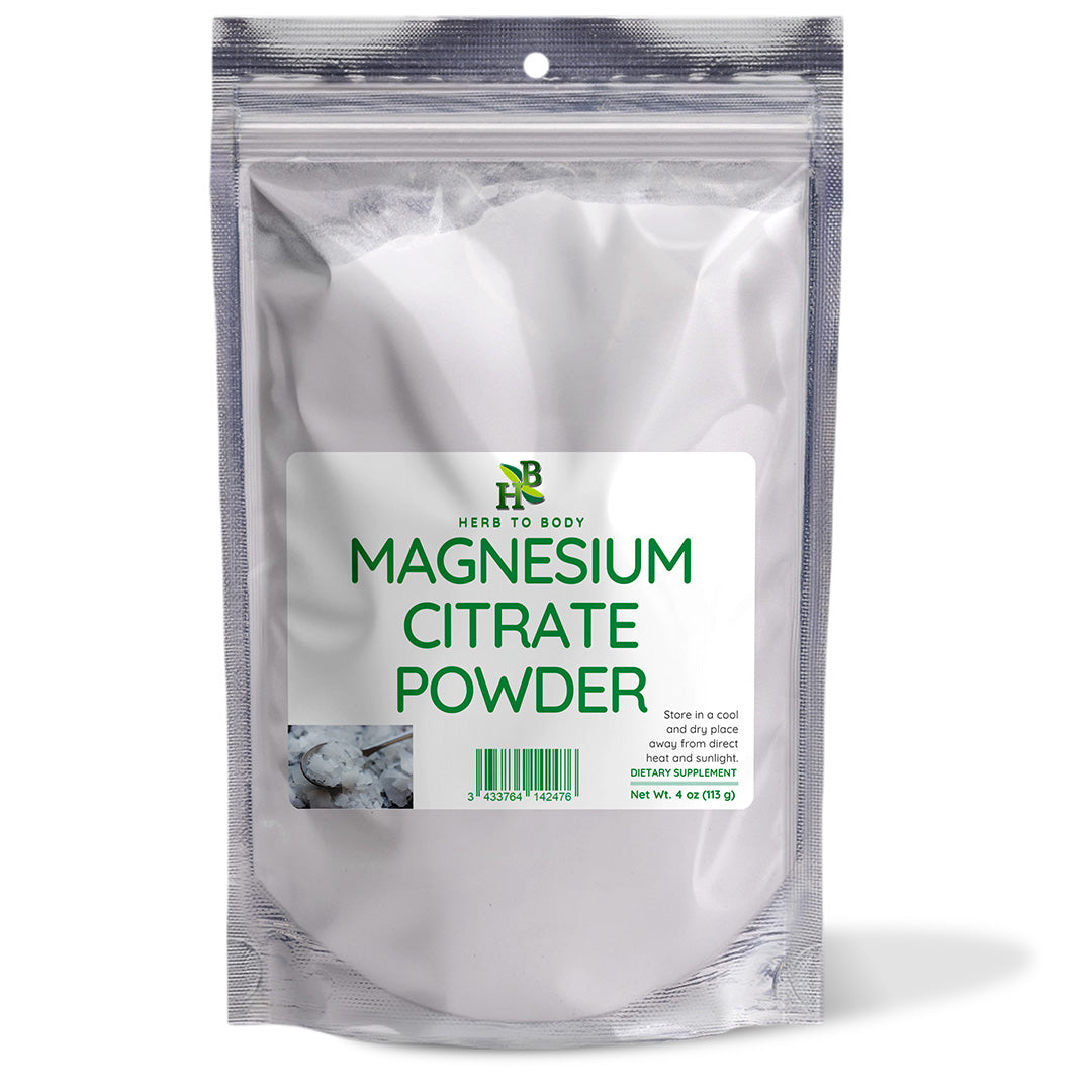 Herb To Body Magnesium Citrate Powder Supplement 4 oz