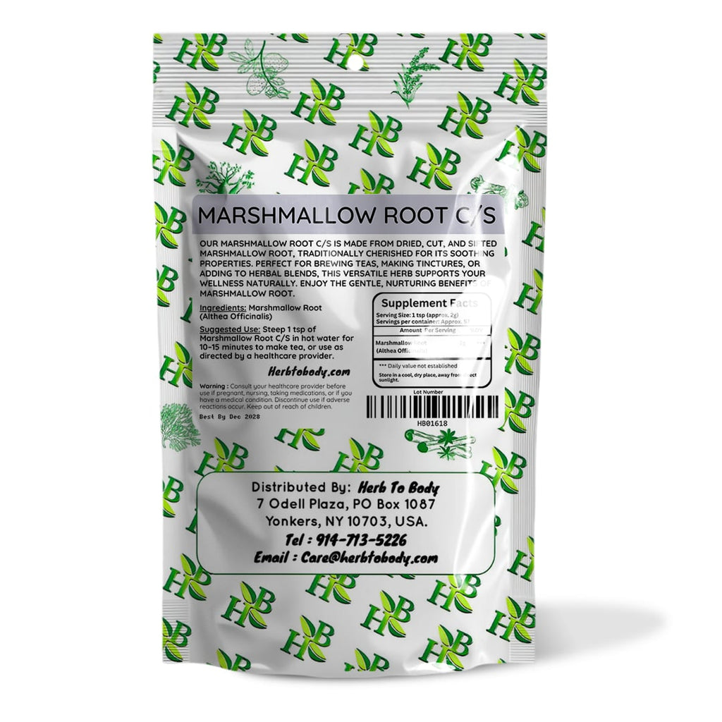 Herb To Body Marshmallow Root Dried Botanical Cut & Sifted