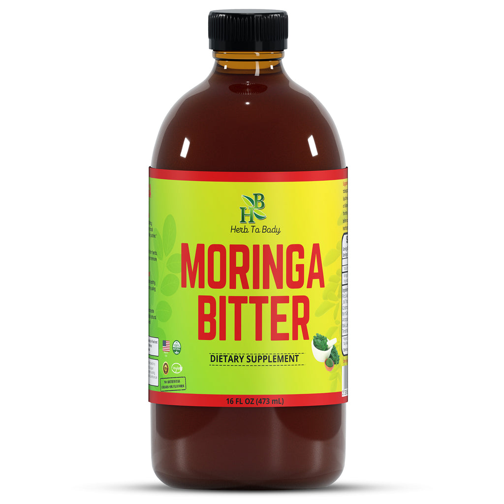 Herb to Body Moringa Bitter Herbal Supplement Liquid 16 fl oz