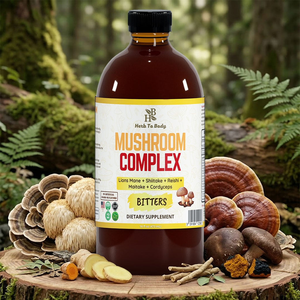 Herb to Body Mushroom Complex Bitters Liquid Supplement 16 oz