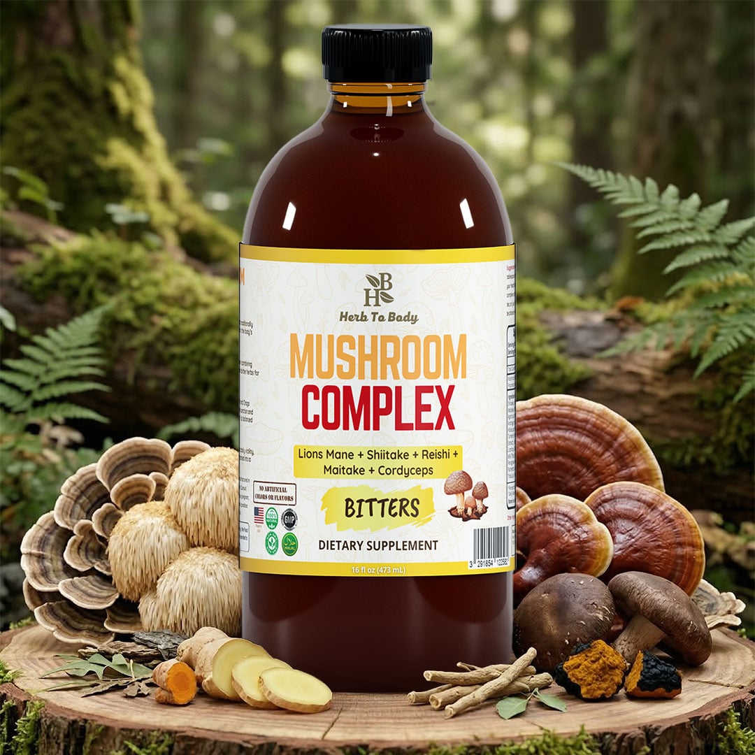 Herb to Body Mushroom Complex Bitters Liquid Supplement 16 oz