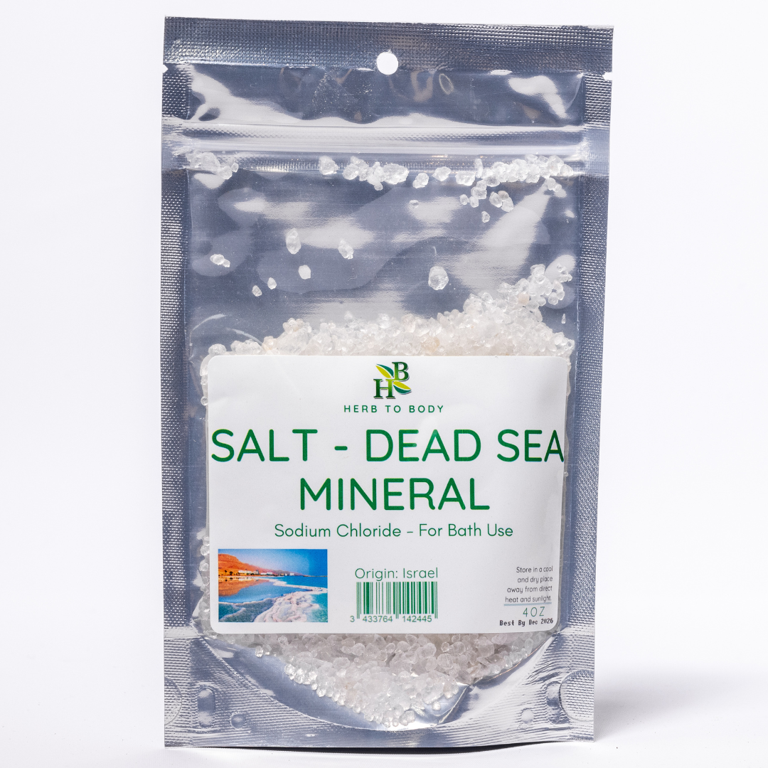 Herb To Body Dead Sea Mineral Salt 4oz Coarse Granules