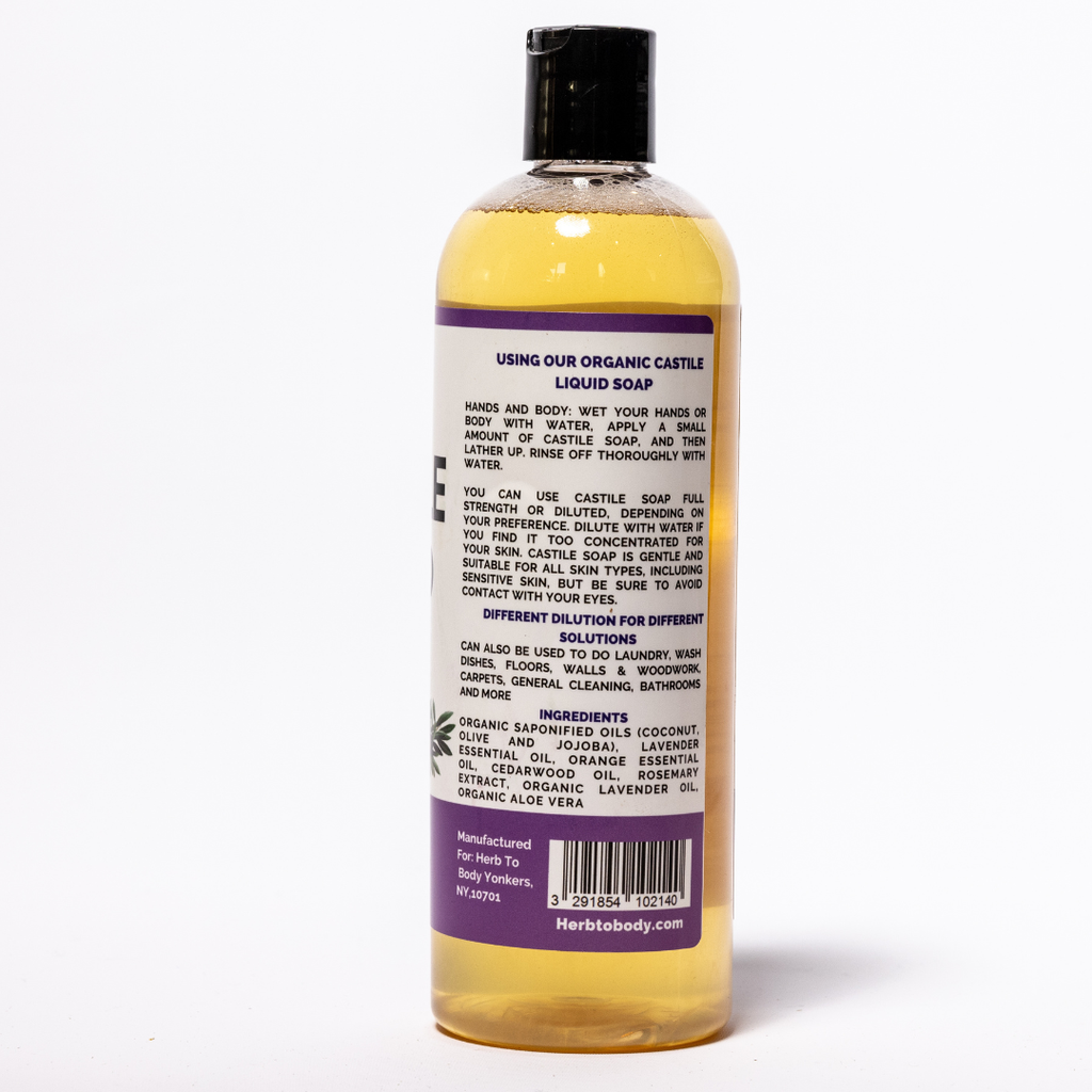 Herb To Body Lavender Castile Liquid Soap Organic 16 fl oz