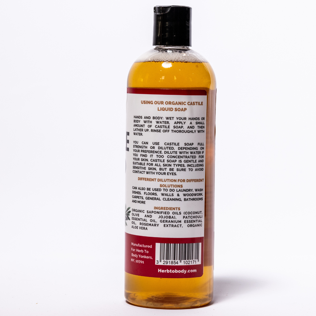 HerbToBody Patchouli Organic Castile Liquid Soap 16 fl oz
