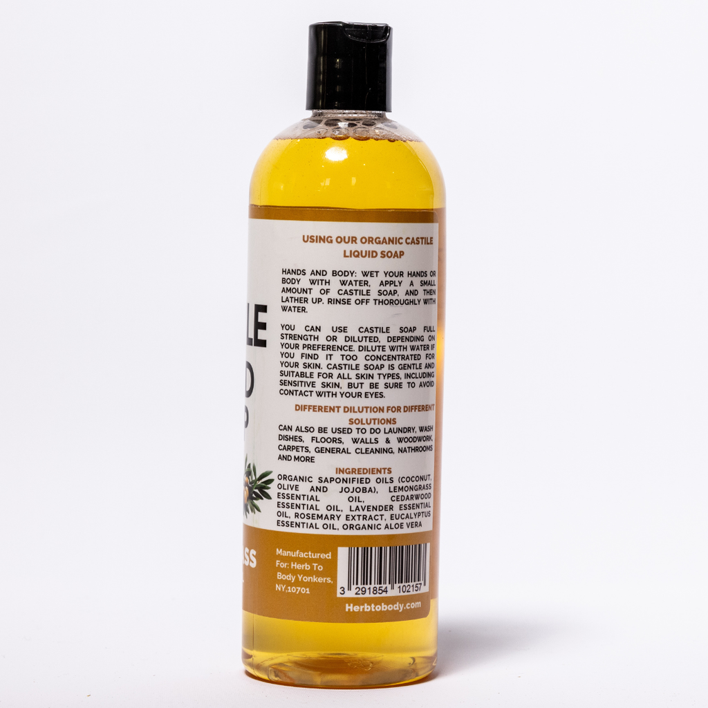 Herb to Body Lemongrass Castile Liquid Soap 16 fl oz Organic