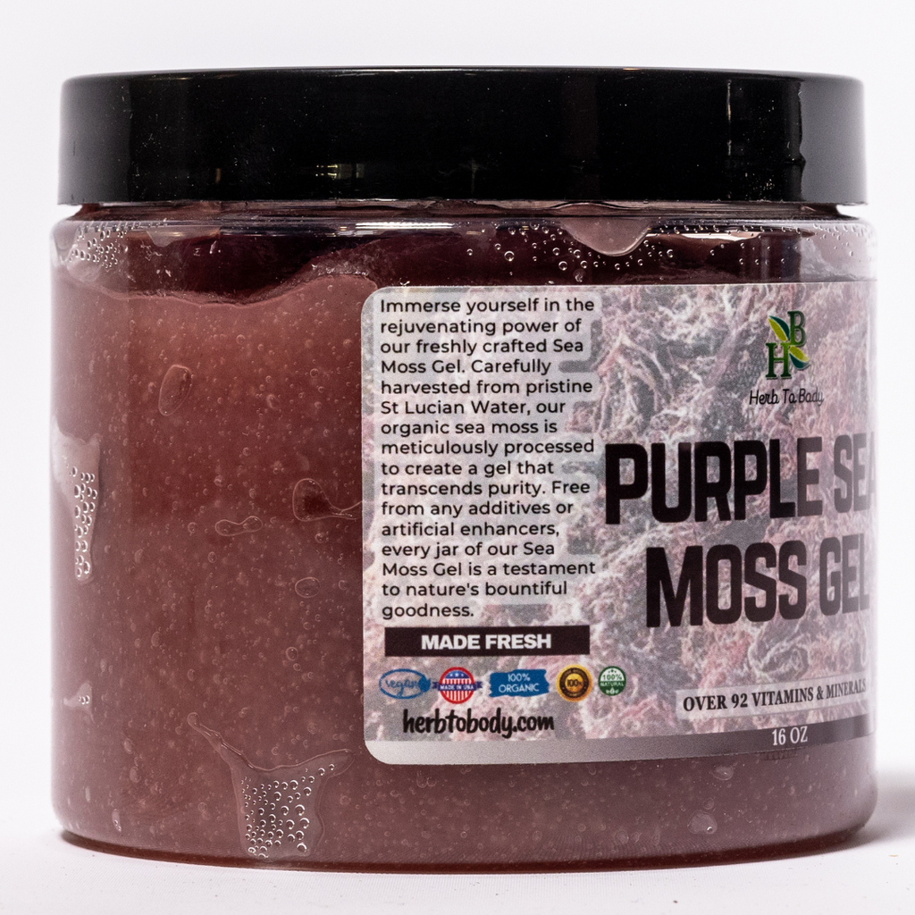 Herbtobody Purple Sea Moss Gel Organic Nutrient Dense Jar
