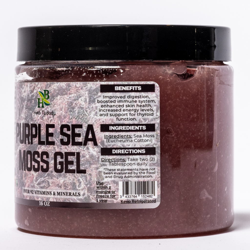Herbtobody Purple Sea Moss Gel Organic Nutrient Dense Jar