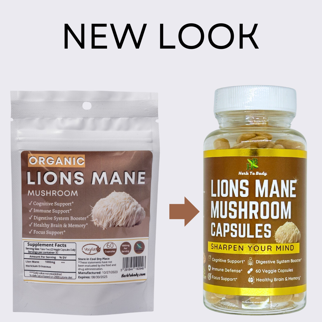 Herb To Body Lion's Mane Mushroom Capsules 60 Count